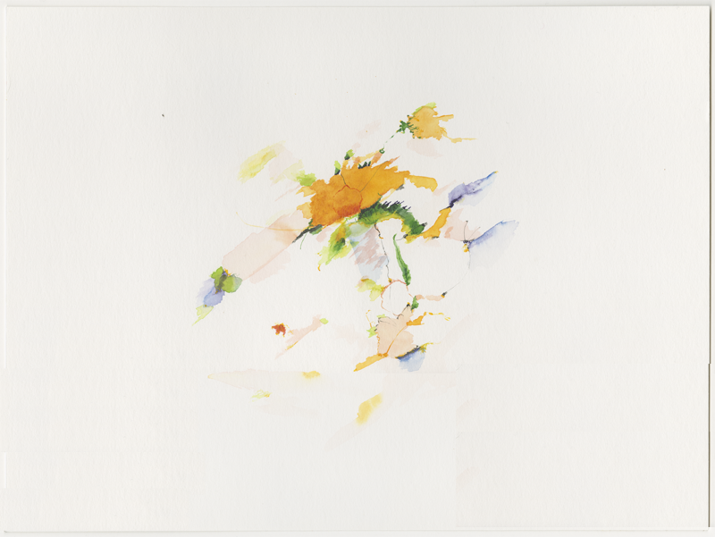 2003-06-26_69_27_sonne-durch-blaetter_nno11, sun shining through leaves, Kevo, Utsjoki, Finland, watercolour, 30 × 40 cm (Kirsten Kötter)